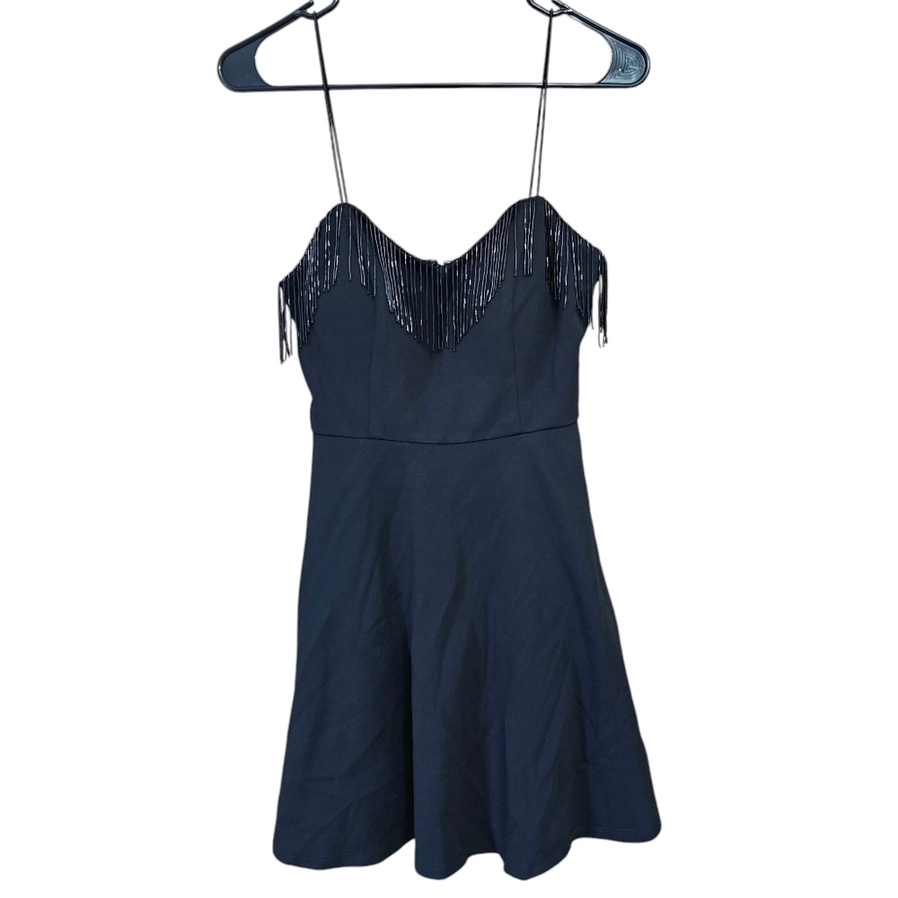 Speechless Black Mini Fringe Dress Size 3